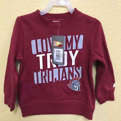 #ad RUSSELL I LOVE MY TROY TROJANS Fleece Crewneck Pullover Sweater Red $4.99