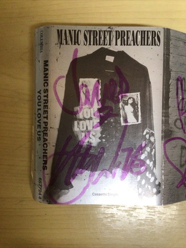 MANIC STREET PREACHERS- CASSETTE YOU LOVE US-SIGNED RICHEY/JAME/NICKY/SEAN-NR M - Picture 3 of 12