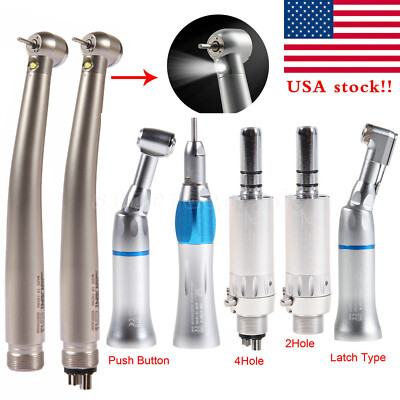 NSK Style Dental LED E-generator High Speed /Low Speed Handpiece Kit 2/4Holes ty