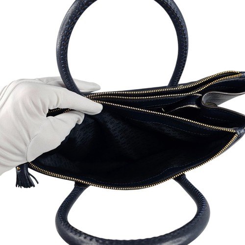 Anya Hindmarch Ebury Womens Navy Leather Tote Bag - Picture 9 of 10