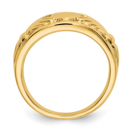 10k Yellow Gold Polished Claddagh Ring Gift for Men Size 10 - 第 2/7 張圖片