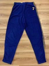 Vintage 60  s Wilson Sporting Goods Fleece Pants M Blue Track Stripes Talon Zip