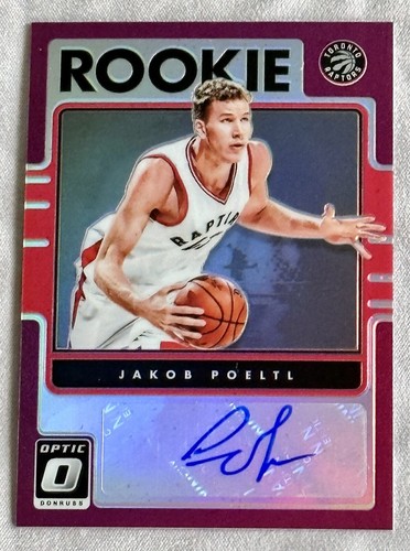 Jakob Poeltl [Purple] #5 2016 Panini Donruss Optic Rookie Signatures card