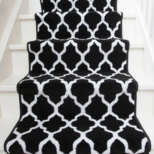 Very Long Narrow Stairs Carpet Hallway Hall Runner Black Trellis Stair Carpet
