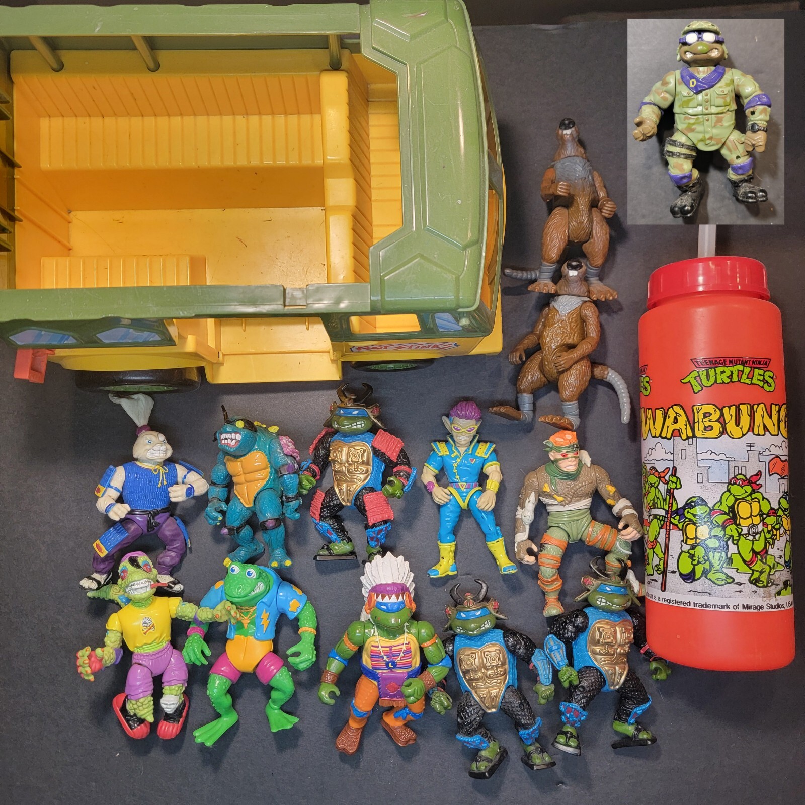 VINTAGE PLAYMATES TMNT LOT - Delta Team Don, Slash, Zak The Neutrino, Chief Leo