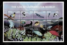 Ghana 1997 - Fish Marine Life - Sheet of 12 Stamps - Scott #1956 - MNH
