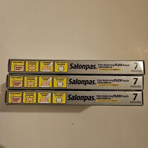 Salonpas Pain Relieving Flex Patch Lidocain 4% 7ct X3 Exp 06/2026+ - Picture 5 of 5