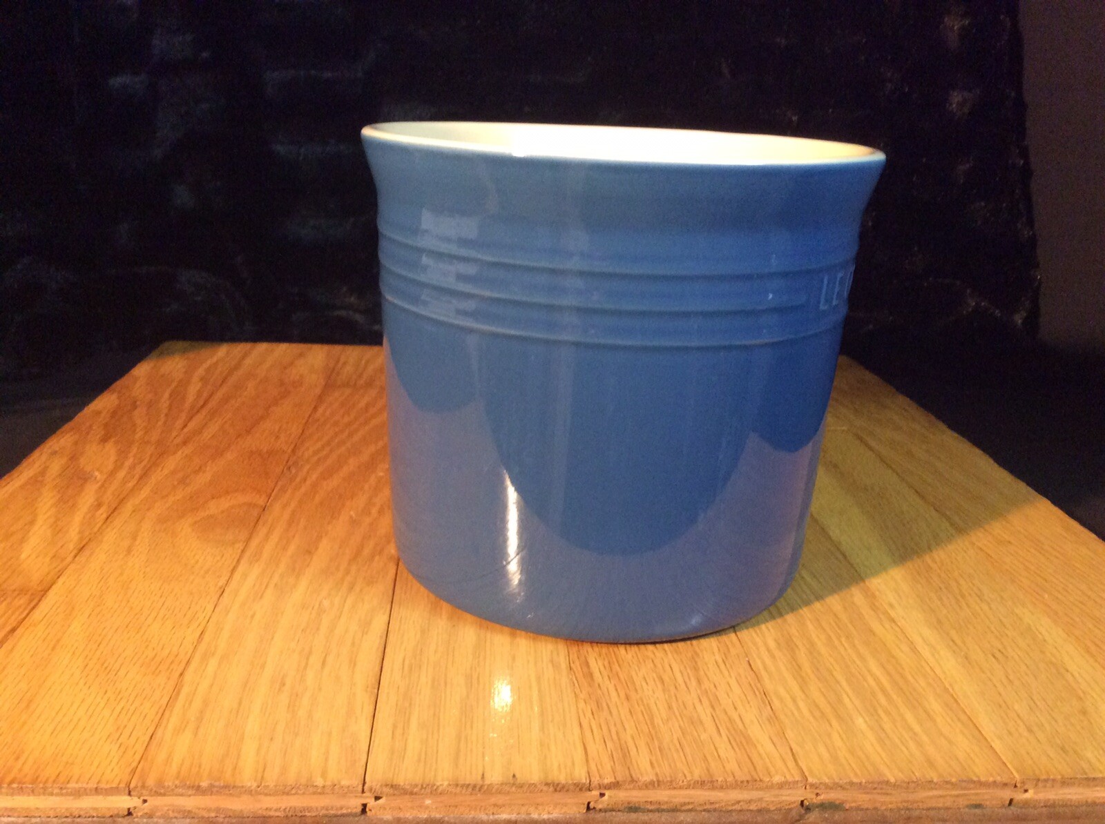 Le Creuset Utensil Holder Crock Blue LARGE eBay