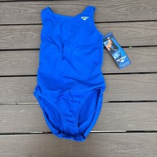 TYR The Finals Youth Girls 1pc Swimsuit Solid Royal Blue Sz 26 New