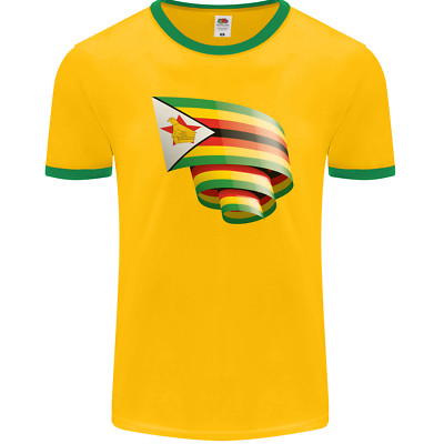 Curled Simbabwe Flag Zimbabwean Day Football Herren Ringer T-Shirt FotL
