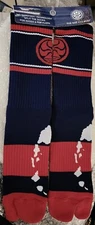 New HIC Hawaiian Island Creations Varsity Striped Socks Blue Red