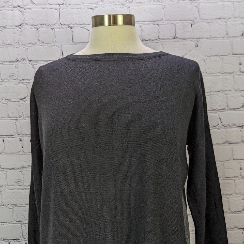 Suéter Heather by Bordeaux Mujer Relajado Talla Pequeña Negro y Gris Manga Larga Foto 3 de 4