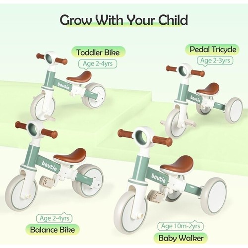 4 in 1 Tricycle Toddlers Baby Balance Bike Gift Ages 1-3 Easy Assembly Durable - Picture 3 of 7