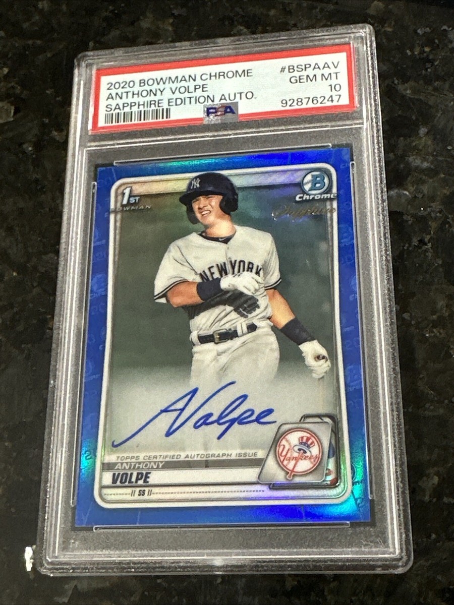 2020 Bowman Chrome Anthony Volpe Sapphire Auto PSA 10 1st 2020 Bowman Chrome Anthony Volpe Sapphire Auto PSA 10 1st