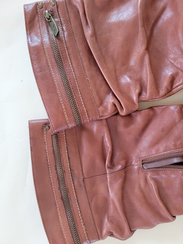 Guess Size 8 M Brown Leather Zip Slouch Knee High Fashion Boots GW Peters boots - Picture 5 of 7