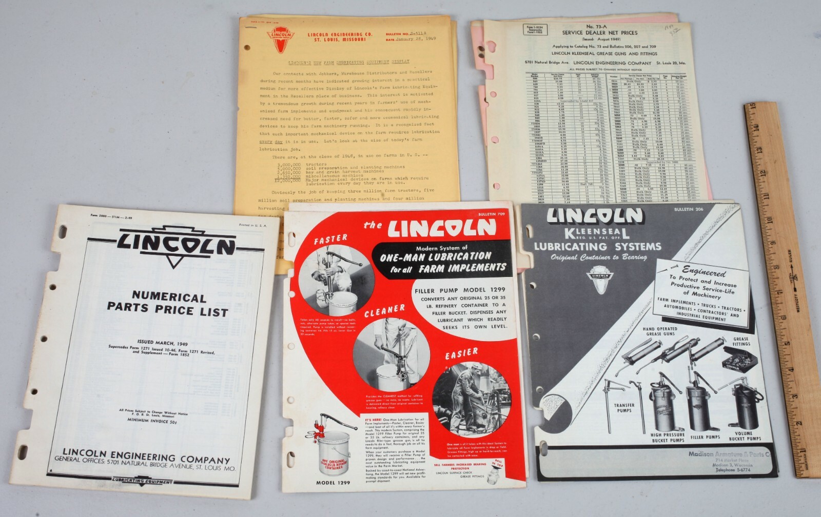 Vintage 1949 Lincoln Engineering Lubrication Catalog &amp; Paperwork St.  Louis | eBay