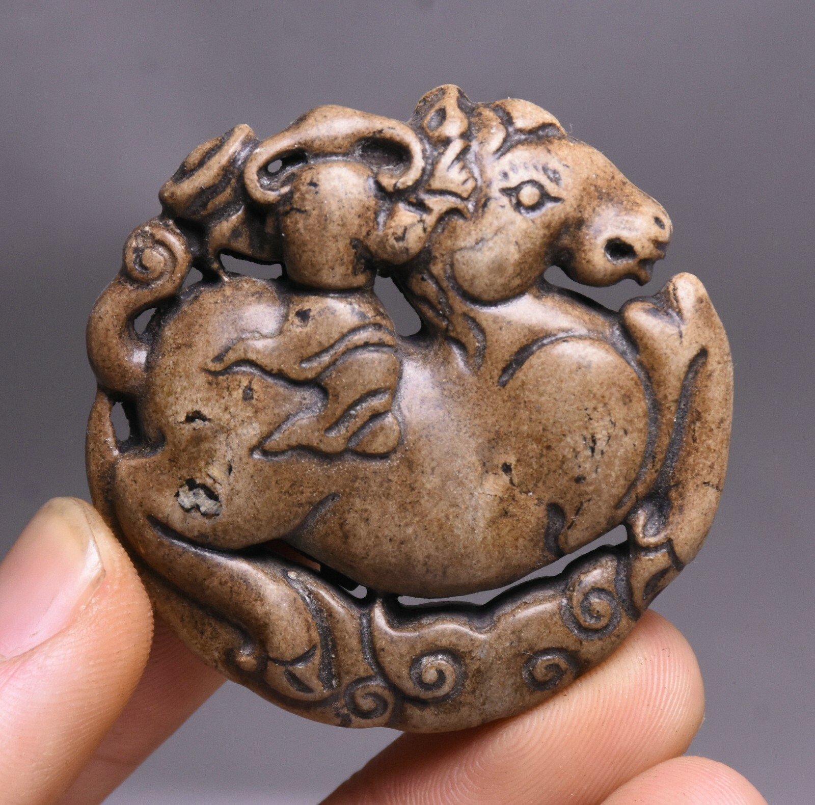 5CM Hongshan Culture Jade Fengshui Horse Amulet Pendant Ancient Chinese Artifact
