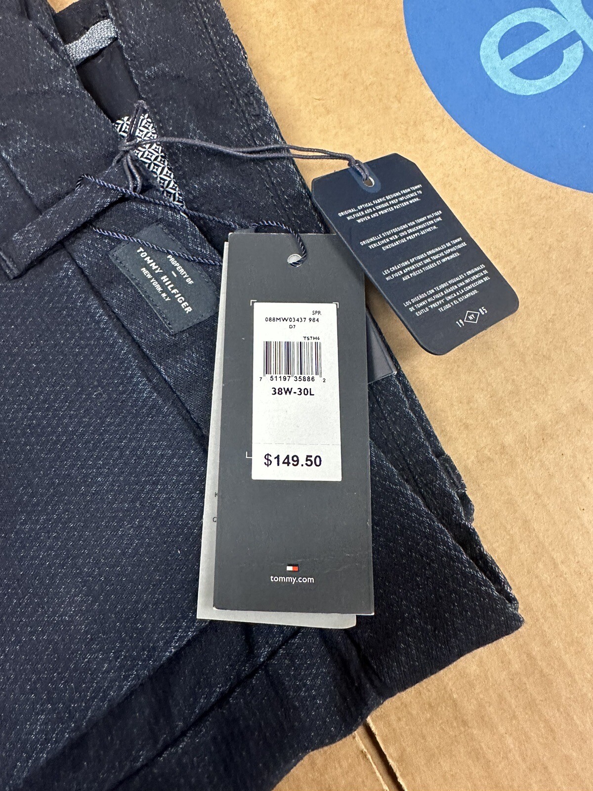 149.5 New Tommy Hilfiger Preppy Pattern Chino Men Pants Clothes Slim