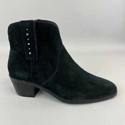 Clarks Breccan Valley schwarz verblasst Wildleder Knöchel Reißverschluss Nieten Cowboy Western Stiefel UK4