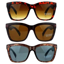 SA106 Womens Frost Matte Oversize Horn Rim Rectangular Designer Sunglasses