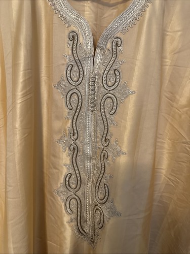 Morrocan Marrakesh Djellaba Gold Embroidery One Size - Picture 2 of 6