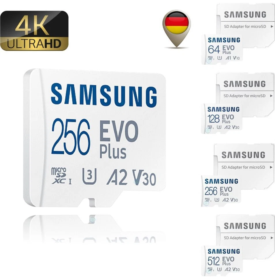 Samsung EVO Plus Micro SD Karte Speicher 64GB 128GB 256GB 512GB Speicherkarte - Bild 2 von 4