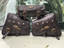 Ensemble complet de 3 sacs de selle de moto en cuir pour Sportster