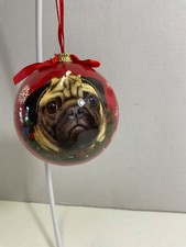 2018 E S PUG Dog Christmas Ornament W/Box
