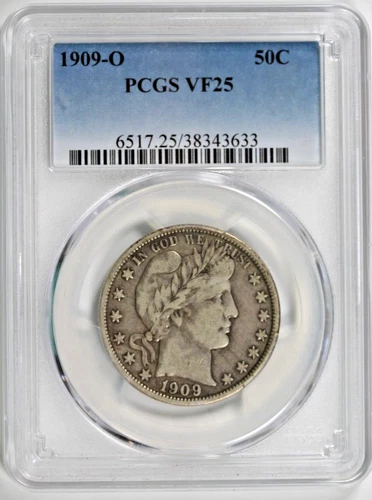 1909-O Barber Half : PCGS VF25