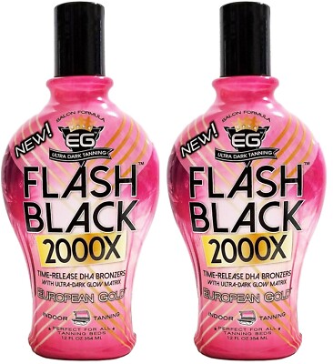 2 European Gold FLASH BACK 2000X Indoor Tanning Bed Lotion -LOT OF 2 -12 oz ea