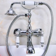 Polished Chrome Bathroom Claw foot Tub Faucet / Filler With Hand Shower fna204