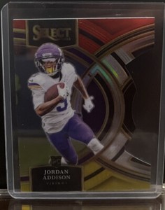 2023 Select Premier Level JORDAN ADDISON Red & Yellow Prizm Die-Cut Rookie RC