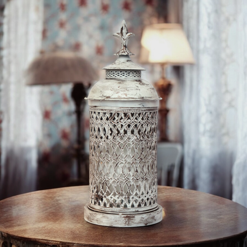 Shabby Chic Lantern "SONNENBERBG" Art Nouveau Table Lamp Unique Table Light - Picture 3 of 20