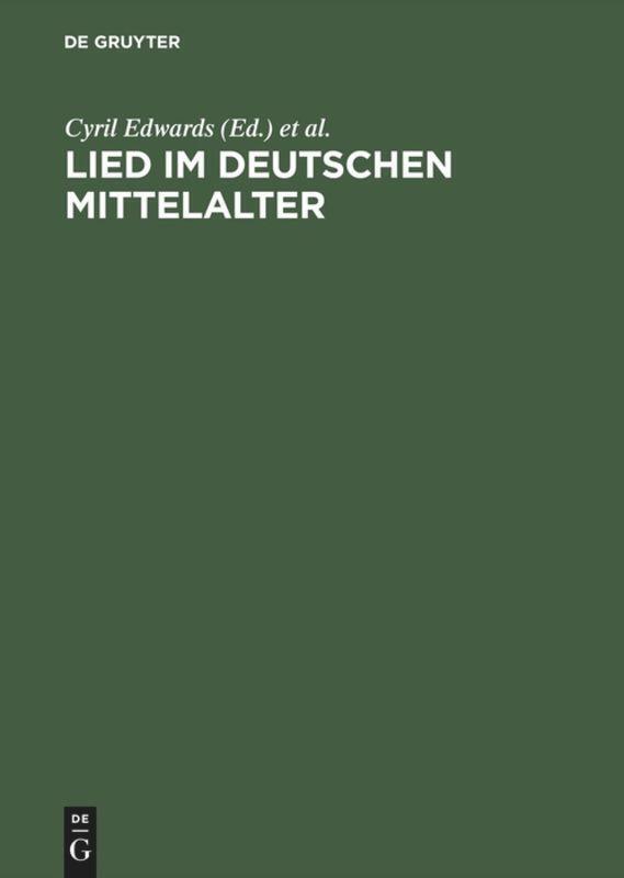 Thumbnail - Cyril Edwards (u. A.) | Lied Deutschen Mittelalter | Buch | Deutsch