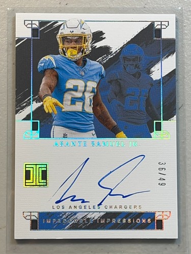 Asante Samuel Jr 2024 Panini Impeccable /49 Silver Impressions Auto Autograph II