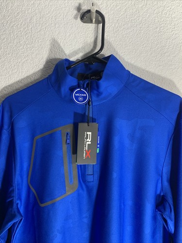 Pullover Ralph Lauren RLX Golf 1/4 Cremallera Camuflaje Jacquard Azul Real Absorbente Talla M - Imagen 3 de 6