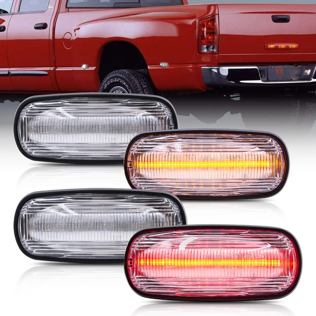 Clear Lens Led Dually Bed Side Fender Marker Light for 0309 Dodge RAM