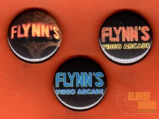Set of three 1" Flynn's pins buttons Tron arcade Flynns video game