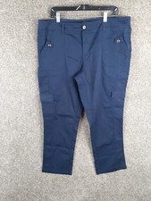 Sonoma Utility Cargo Chino Pant Womens 16 Navy Blue Comfort Waist Cotton Casual