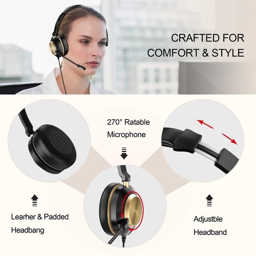 3in1 Headset USB/Type-C/3.5mm with Microphone HD Voice Headphone for PC Phone - Picture 4 of 10
