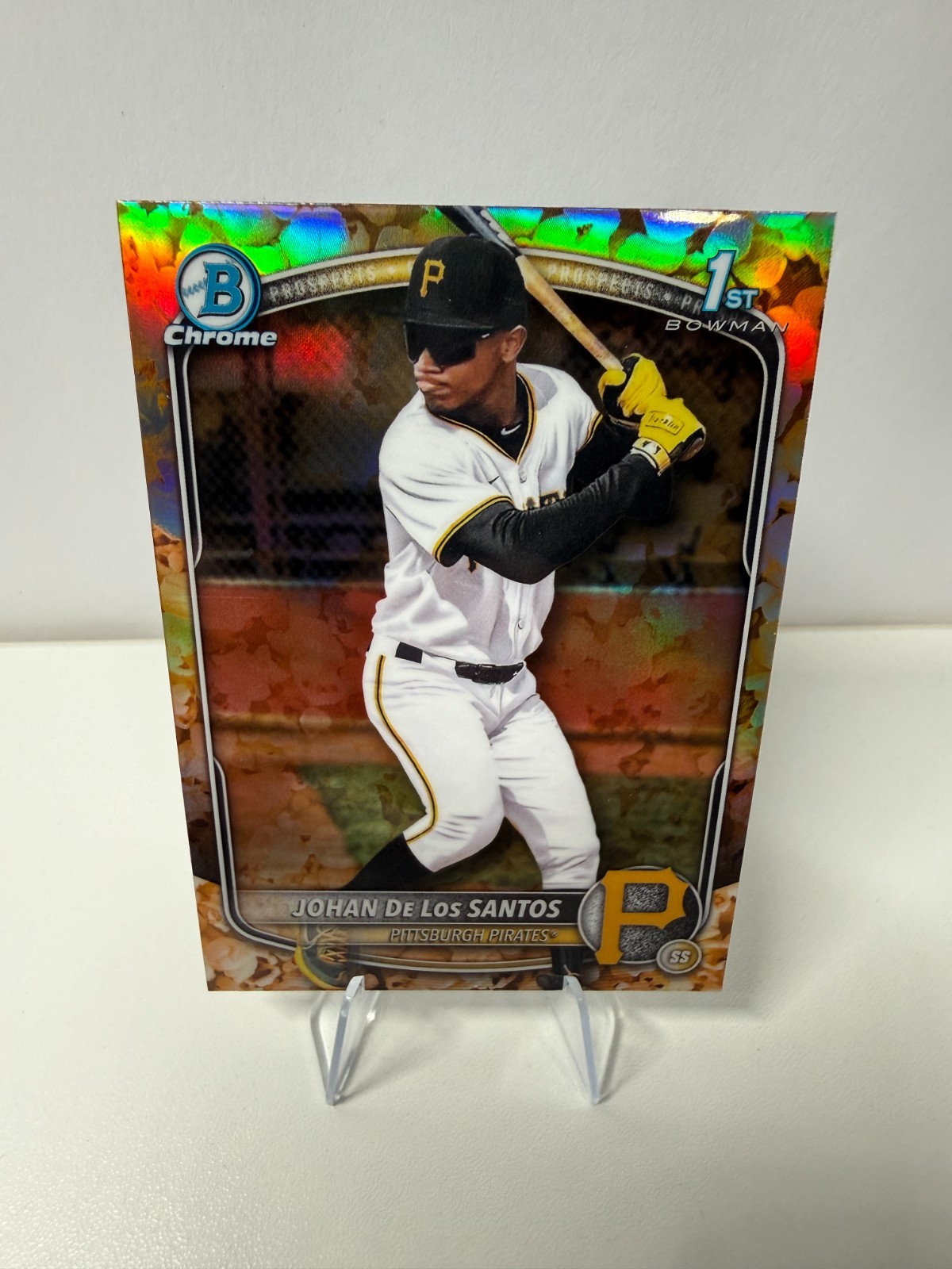 Johan De Los Santos 2025 Bowman Chrome 1st Popcorn Refractor #BCP-136