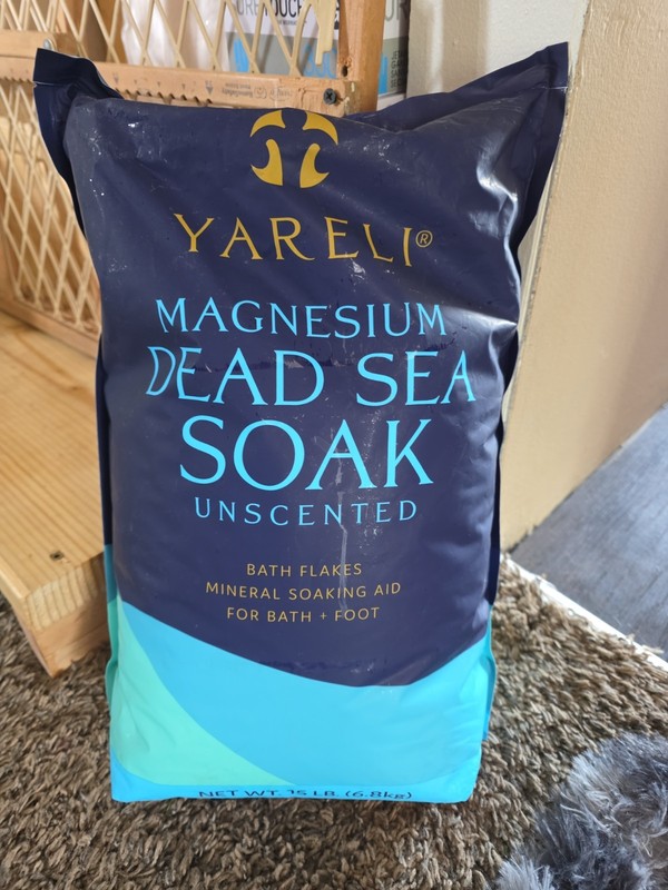 Yareli Dead Sea Bath & Foot Soak, Unscented Magnesium Bath Salt Flakes, Stron...
