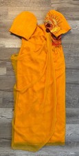 Beautiful Orange Formal Evening Dress with Hand-Beaded Embellishments