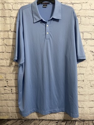 Tiger Woods Collection Blue Mens XL Golf  Neck Golf Polo Dri Fit TW Nike