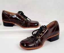 Girls Vtg 60s Oxford Shoes Dark Brown Vinyl NOS 9.5 C Hi-Gals