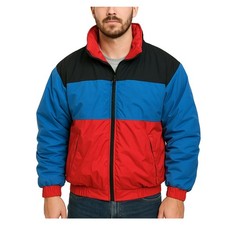 Vintage 80s 90s Men's Woolrich Teton Royal Blue Black Red Jacket Medium