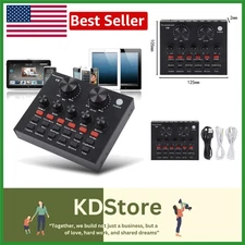 8-Channel V8 Karaoke Audio Mixer Sound Card USB Broadcast Live Recording Mic