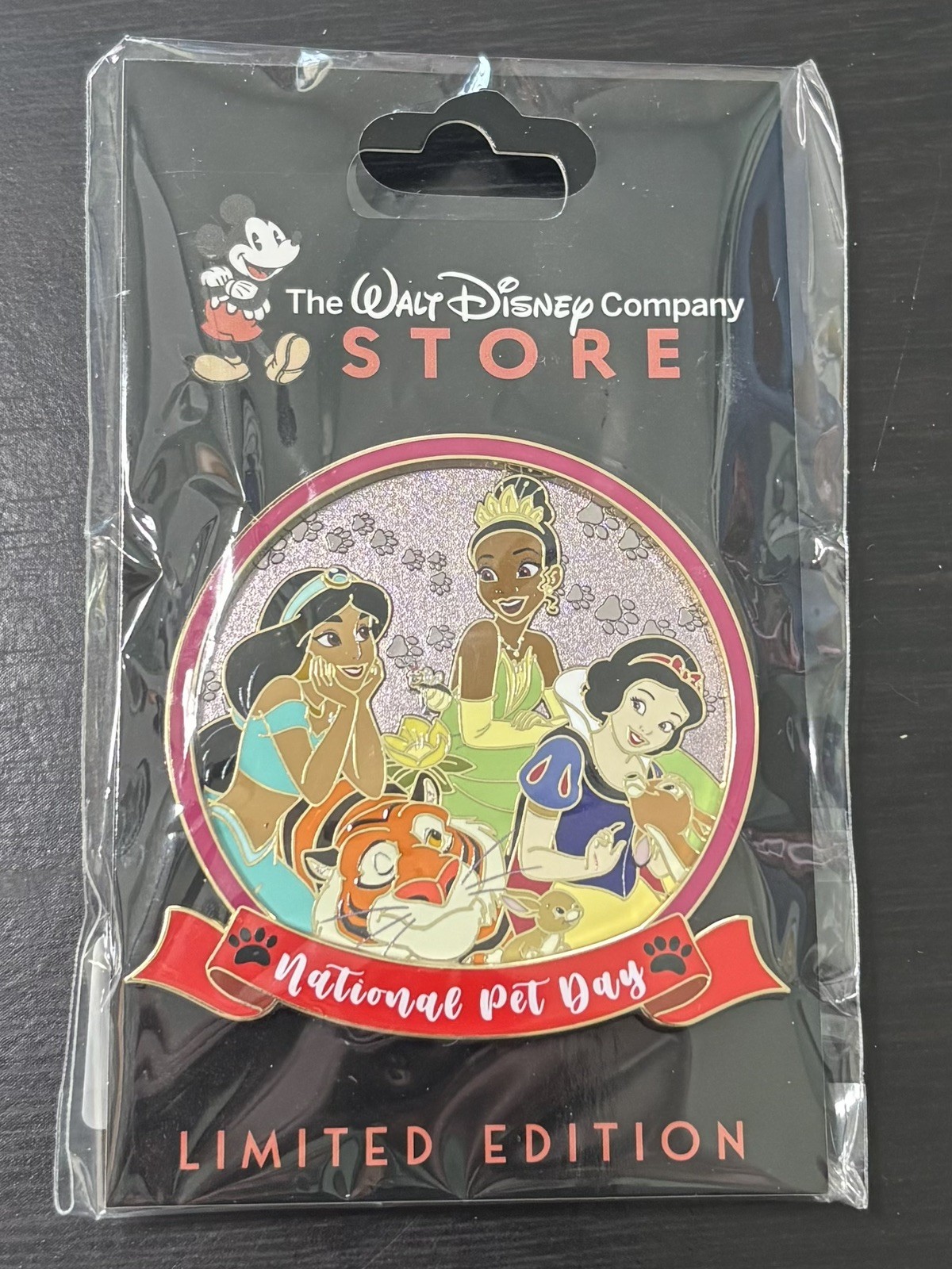 Disney Pin DEC - National Pet Day - JASMINE TIANA SNOW WHITE LE 250 Princess