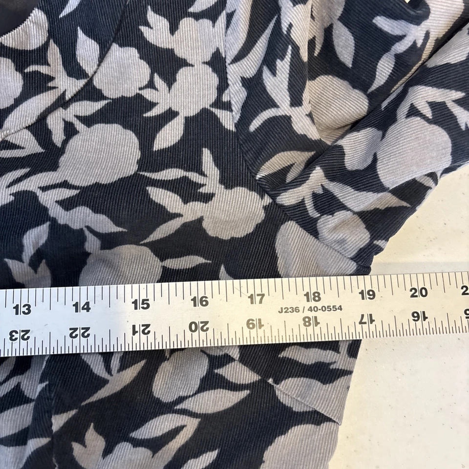 Vestido midi Boden para mujer suave de pana floral 10R negro preppy clásico Foto 4 de 4