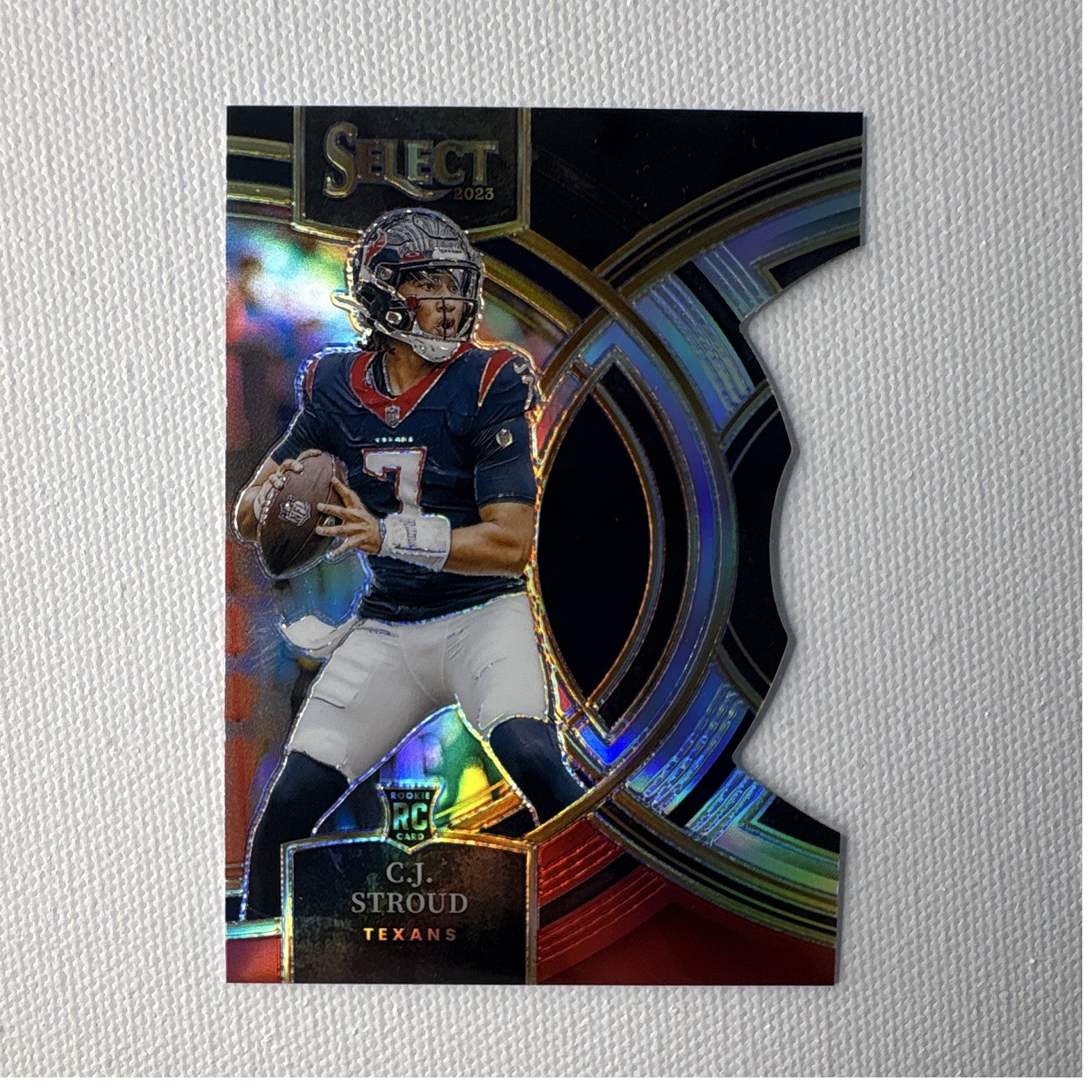 Panini Select 2023 C.J. Stroud Black & Red Prizm Die-Cut Rookie #183 Texans